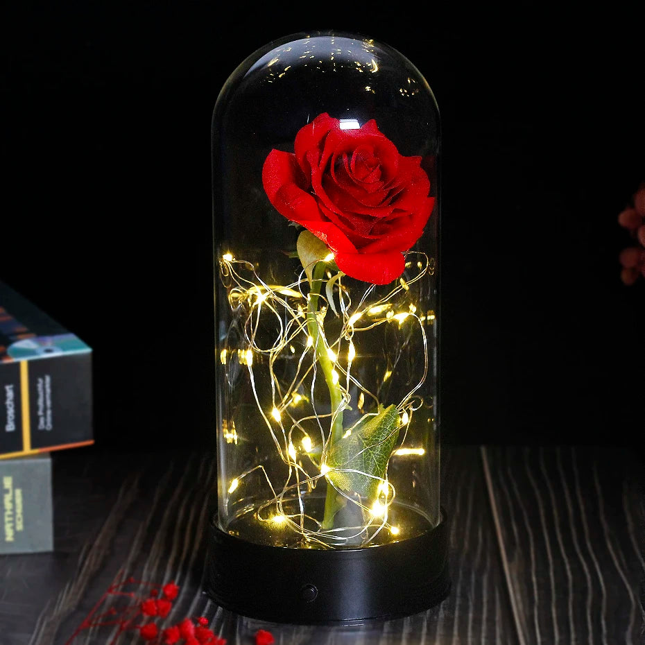 Eternal Enchantment: LED Glass Dome Rose - A Timeless Symbol of Love for Valentine's Day and Mother's Day